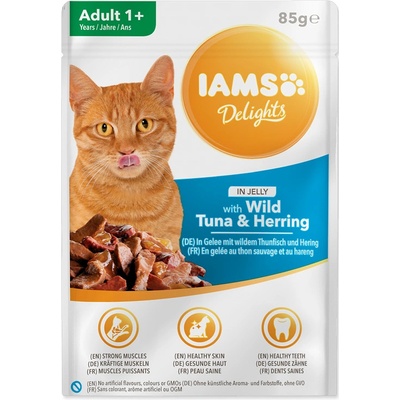 Iams s masem z tuňáka a sledě jelly 85 g