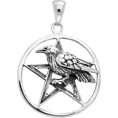 Fantasy Šperky HAVRANÍ PENTAGRAM stříbrný přívěsek MJW174