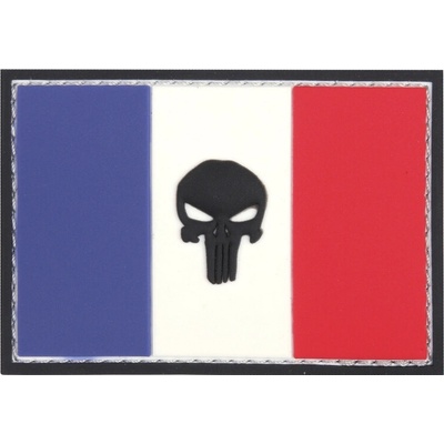 Gumová nášivka 101 Inc vlajka Punisher France - farevná