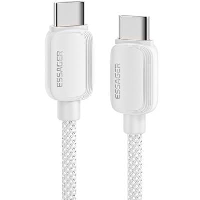 ES-X46 плетен кабел за зареждане и данни - USB-C към USB-C - 2 m - сребърен (87373)