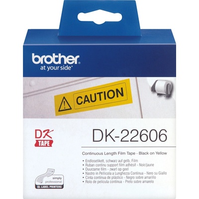 Filmová role Brother DK22606, 62mm x 15.24m, žlutá, 1 ks, pro tiskárny štítků QL