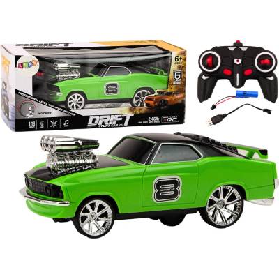 Lean Toys 18566 Dálkově ovládané auto Drift 360 světla zvuky, oranžová 1:18