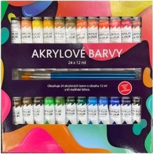 Akrylové barvy 18x36ml i na keramiku,sklo,kameny