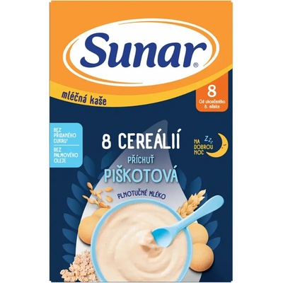 Sunar mléčná kaše 8 cereálií piškotová 210 g – Sleviste.cz