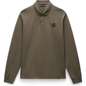Napapijri Мъжка поло тениска Napapijri E-Badge L/S Polo shirt - Tea Leaf - размер XXL (216-6804-0215)