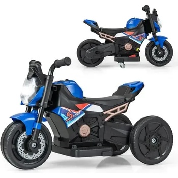 Costway Детски електрически мотоциклет със свалящи се учебни колела - Син