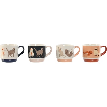 Комплект порцеланови чаши с котки 300мл, 4 броя (1148)