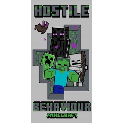 Jerry Fabrics Osuška Minecraft Hostile Behaviour 70 x 140 cm