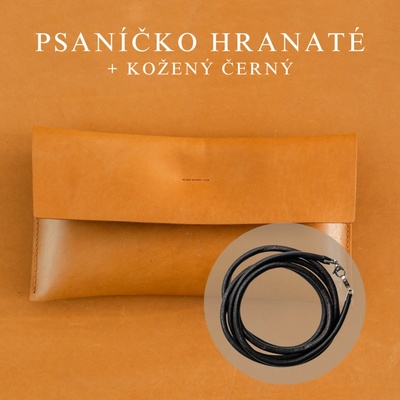 Wood Style psaníčko Hranaté Skořice kožený Černý
