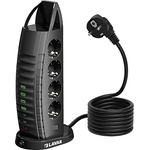 LAVAR РАЗКЛОНИТЕЛ 8 ГНЕЗДА dubai С usb&type-c 2м КАБЕЛ ЧЕРЕН (5755)