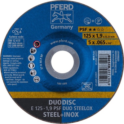 Pferd E 125-1,9 Brúsny kotúč lomený 125 x 22.23 mm 62012630 10 ks