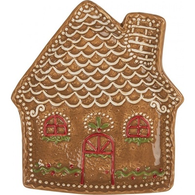Keramický talířek perníková chaloupka Gingerbread Cott - 20*18*3 cm - Clayre & Eef