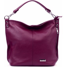 MiaMore Velká kožená vínová kabelka na rameno i crossbody no. 053