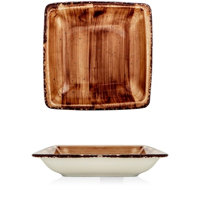 Gural Porselen - Brown Дълбока квадратна чиния 19x19cm (NBNORD19X19CK50KH) (0180452)