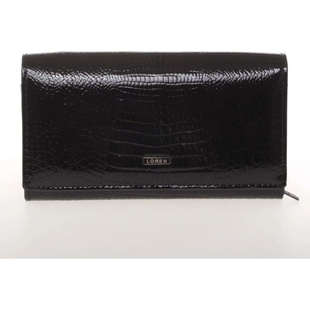 Loren Stredná kožená lakovaná dámska peňaženka 72035RS čierna čierna