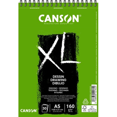 Canson XL Recycled Skicák v krúžkovej väzbe A5 160g 25 listov