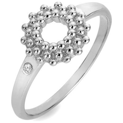 Hot Diamonds Krásny strieborný prsteň s diamantom Blossom DR278