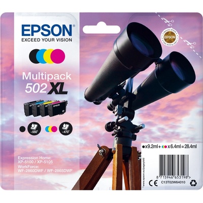 Epson 502XL глава и патрон за мастиленоструен принтер 1 броя Оригинал Висок (XL) добив Черен, Синьо-зелен, Пурпурен, Жълт (C13T02W64010)