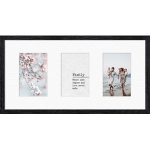 STYLER Рамка за 3 снимки Kyoto с бяло паспарту 23 x 46 см черна (RA-15136)