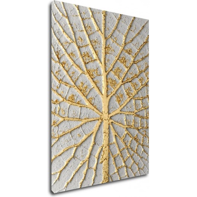 Impresi Obraz Zlatý list na bílém pozadí - 50 x 70 cm