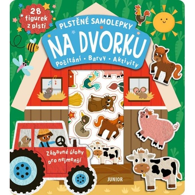 Plstěné samolepky na dvorku a 28 figurek z plsti