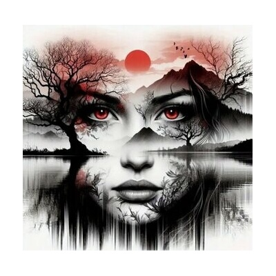 Norimpex diamantové malování Žena u jezera 30 x 40cm