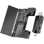 LogiLink USB 3.2 Gen1 четец за SD- и microSD-карти, с държач за паметни карти