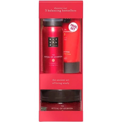 Rituals The Ritual Of Ayurveda telový krém The Ritual Of Ayurveda 70 ml + tělový peeling The Ritual Of Ayurveda 125 g + sprchová pěna The Ritual Of Ayurveda 50 ml darčeková sada