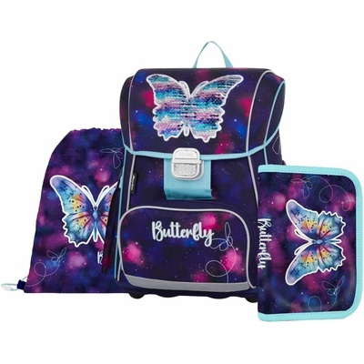 Oxybag Školní set 3ks PREMIUM Motýl fialový