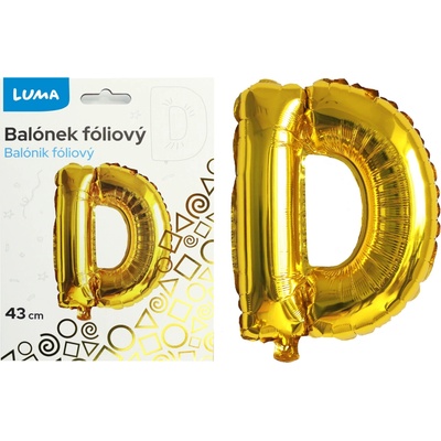 Luma Balónek foliový písmeno D zlatý 43cm