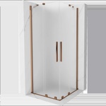 Mexen Velar Duo плъзгаща се душ кабина 90 x 90 см, матирана, розово злато - 871-090-090-32-60 (871-090-090-32-60)