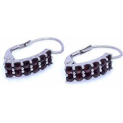 Český Granát Jan Kos jewellery Stříbrné náušnice s granátem 13103345006