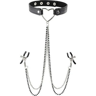 Sportsheets Sex &Amp; Mischief Amor Collar With Nipple Jewelry