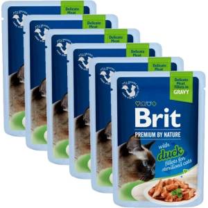 Brit Капсула BRIT Premium Cat Delicate Fillets in Gravy with Duck for Sterilised 6 x 85 г