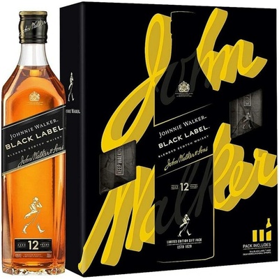 Johnnie Walker Black Label 40% 0,7 l se sklem (karton)