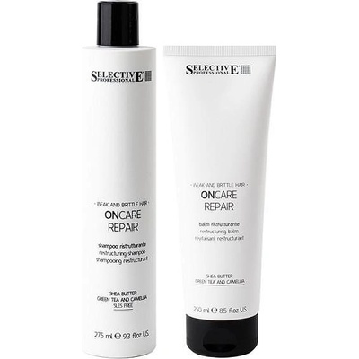 Selective Professional Възстановяващ комплект шампоан и балсам за увредена и накъсана коса Selective On Care Repair