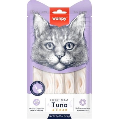 Wanpy Cat Creamy Lickable Treats Tuna & Crab 5 x 14 g