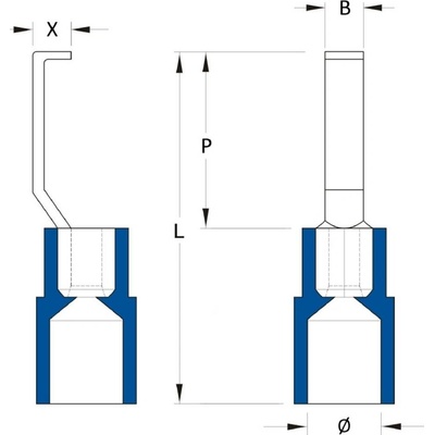 Weidmüller 1312450000 závesné káblové oko tvar háčika 1.5 mm² 2.5 mm² čiastočne izolované modrá 100 ks Piece