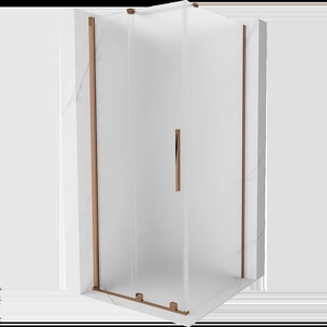 Mexen Velar плъзгаща се душ кабина 100 x 100 см, матирано, розово злато - 871-100-100-31-60 (871-100-100-31-60)