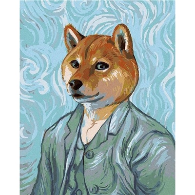 zuty Malování podle čísel Vincent van Gogh s psí hlavou 80 x 100 cm vypnuté plátno na rám