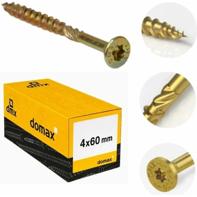 4x60mm 200ks Skrutky do dreva CS - zápustná hlava TORX Domax