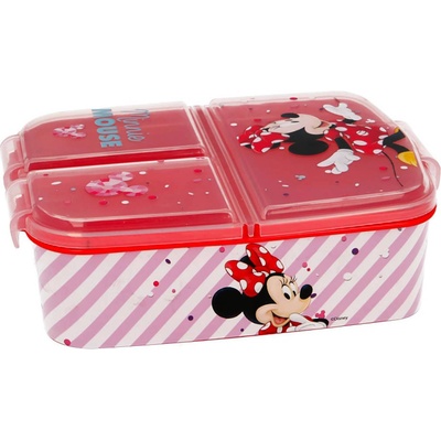 Stor delený plastový box na desiatu Minnie Mouse 18820