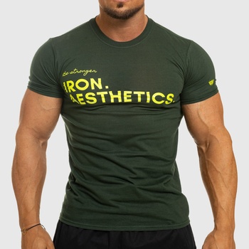Pánske fitness tričko Iron Aesthetics Be Stronger zelené Zelená