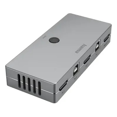 Hama KVM превключвател Hama Connect2Switch, 4-портов, USB, HDMI, Вкл. кабели (HAMA-200135)