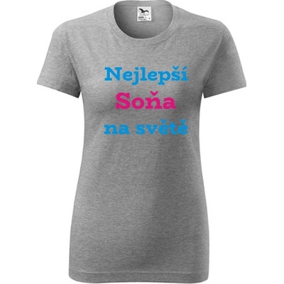 Šedé dámské tričko nejlepší Soňa na světě tričko se jménem – Hledejceny.cz