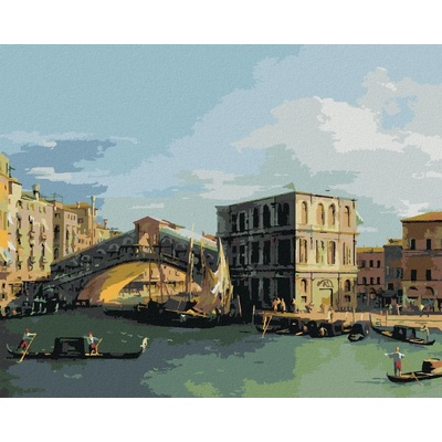 Zuty Malování podle číselMost Rialto od severu Canaletto 80 x 100 cm vypnuté plátno na rám 8596530062752