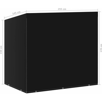 vidaXL Plachta na zahradní houpačku 10 oček 2 zipy 255 x 145 x 170 cm 48639