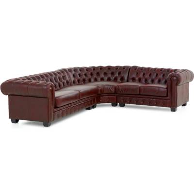 SOB Nábytek Chesterfield II červená pravá kůže F0A00000886W