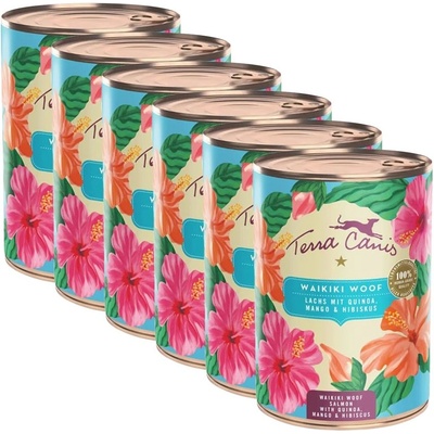 Terra Canis Waikiki Woof - Лосос с киноа, манго и хибискус 6 x 400 г