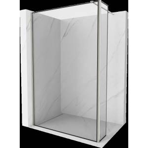 Mexen Kioto душ стена Walk-in 140 x 40 cm, черна рамка, четкан никел - 800-140-212-97-70-040 (800-140-212-97-70-040)
